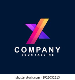 letter x gradient logo design