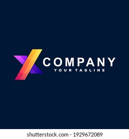 letter x gradient logo design