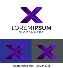 Letter x gradient logo design template