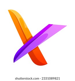 letter X gradient logo design 