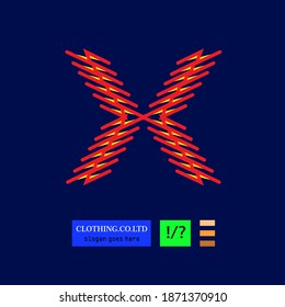 Letter X graphic tee design with urban future style. For tees and t-shirt design, modern poster, clothing. 