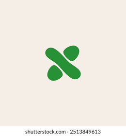 letter X green blob logo vector illustration template design