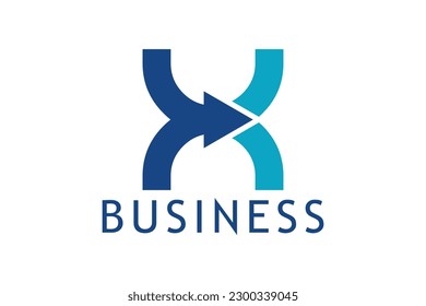 Letter X with growth arrows concept. Very suitable for symbol, logo, company name, brand name, personal name, icon and many more.