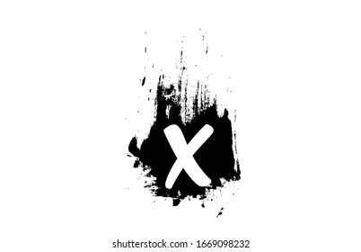 letter X grunge alphabet letter logo with brush stroke icon design for business and company. Suitable for vintage logotype