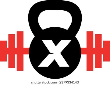 letter x gym logo design vector file