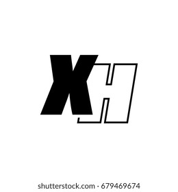letter X and H logo overlapping black negative