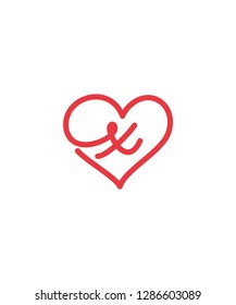 Letter X And Heart Logo Icon 002