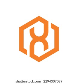 Letter X hexagon logo design inspiration - Vector