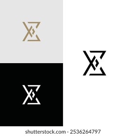 Letter X Hourglass Monogram Flat Stock Vector. Initial X Logo Line Design