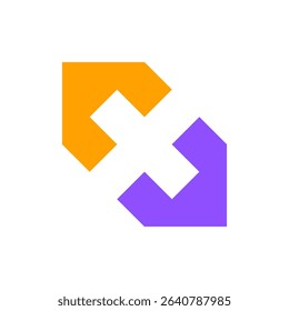 Letter X house creative negative space logo