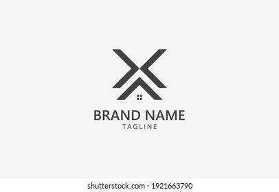 Letter X House Logo Design Vector Template suitable for real estate or property apartment logo brand