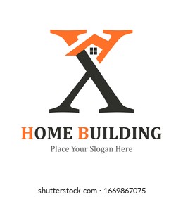 Letter x with house vector logo template. Suitable for business, web design and property