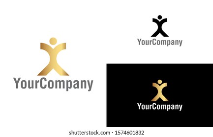 Letter X and human logo icon design template elements. Simple minimalist template graphic illustration. Creative vector emblem, for icon or design concept.