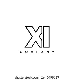 Letter X and I, XI logo design template. Minimal monogram initial based logotype.
