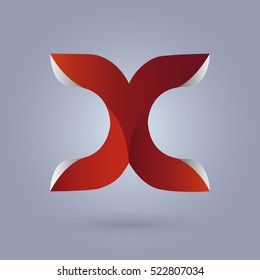 Letter X icon design and elegant typographic concept icon. white line