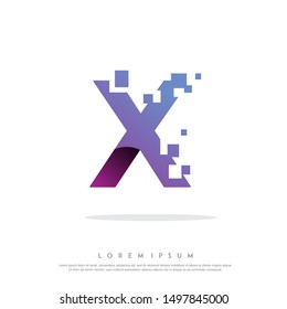 letter X icon design vector template illustration. geometric , modern logo