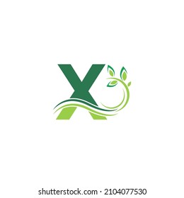 Letter X Icon with floral logo design template illustration vector