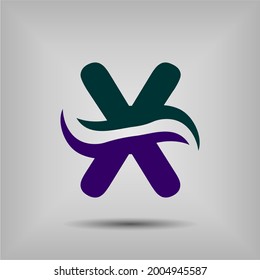 Letter X icon and logo template. New design and elegant typographic concept. Two Colour. File EPS.