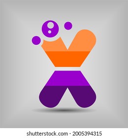 Icono de letra X y plantilla de logotipo. Nuevo diseño y elegante concepto tipográfico. Dos colores. Archivo EPS.