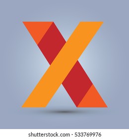 Letter X icon and logo template. Flat design and elegant typographic.