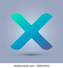 Letter X icon and logo template.  New design and elegant typographic concept. blue