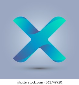 Icono de letra X y plantilla de logotipo.  Nuevo diseño y elegante concepto tipográfico. retorcido, azul y verde.