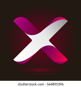 Letter X icon and logo template.  New design and elegant typographic concept. twisted, gradient color and white line