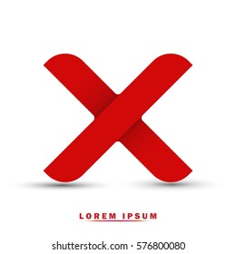 Letter X icon and logo template.  New design, elegant, and simple typographic . red