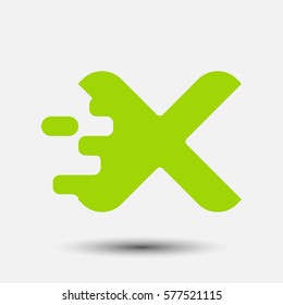 Letter X icon and logo template.  New design and elegant typographic. spread the font. green