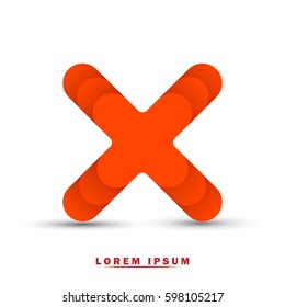 Letter X icon and logo template. elegant, and simple typographic. orange