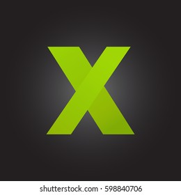 Letter X icon and logo template.  New design and elegant typographic. green