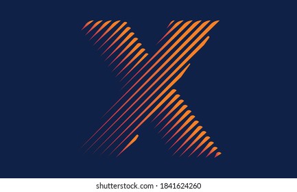 Letter X illustration, line art vector, logo X