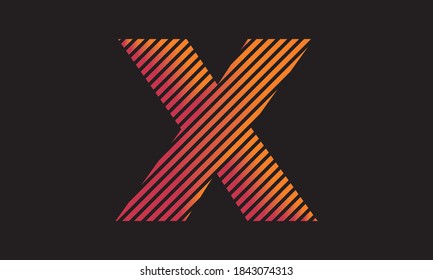 Letter X illustration, line art vector, logo X