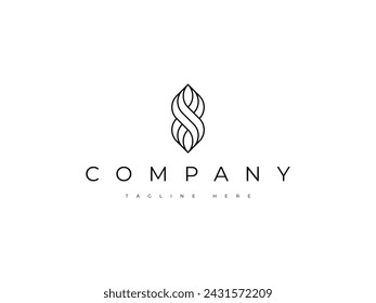 letter X with infinity line logo design