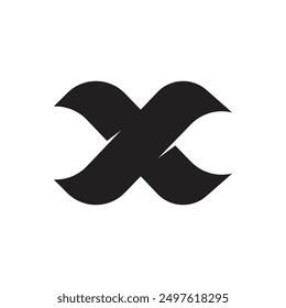 Letra X con símbolo de infinito moderna idea de logotipo plano