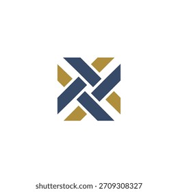 letra X ícone do logotipo de cruzamento inicial modelo de vetor