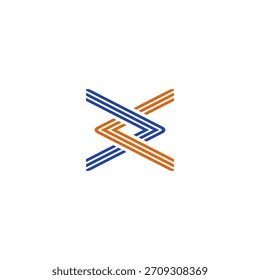 letra X ícone do logotipo de cruzamento inicial modelo de vetor