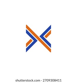letra X ícone do logotipo de cruzamento inicial modelo de vetor