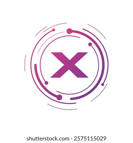 Letter X Initial Cyber Multimedia Logo