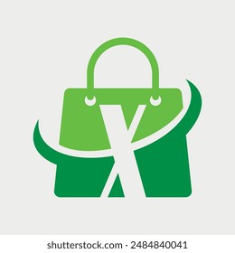 Letter X Initial Handbag Logo Design. Vector Illustration.