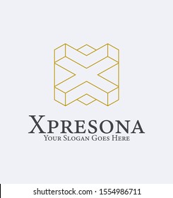 Letter x initial Monogram . 3D Logo Letter. Luxury, simple, minimal and elegant Logo Template.