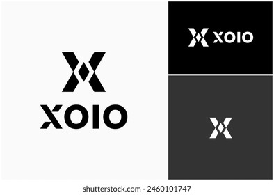 Letter X Initial Monogram Geometric Modern Monochrome Vector Logo Design Illustration