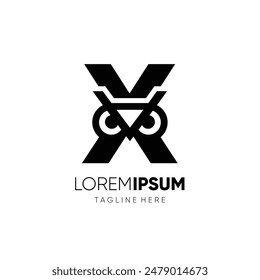 Letter X Initial Owl Logo Design Vector Icon Graphic Emblem Symbol Illustration