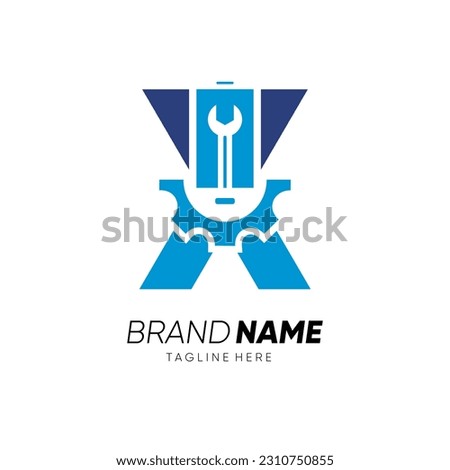 Letter X Initial Phone Service Mobile Logo Design Vector Icon Graphic Emblem Illustration 