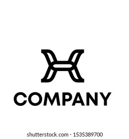 letter X initial shape vector logo