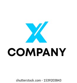 letter x initial shape vector logo