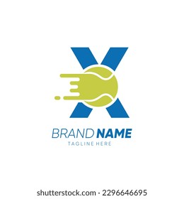 Letter X Initial Tennis Ball Logo Design Vektorsymbol Grafik Emblem Illustration