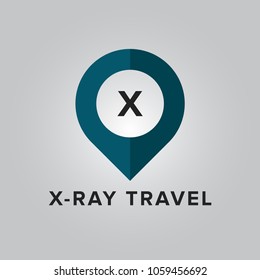 Letter X Initial. Travel Logo Vector Template.