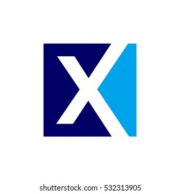 letter X inside square logo vector