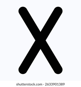 Letter X Isolated Vector Icon, Solid Style Vector Icon. 